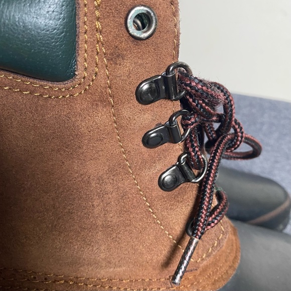 Womens Leather Duck Boots Rubber Size 7 Black Brown Lace up Thermolite Smiths - Picture 10 of 16